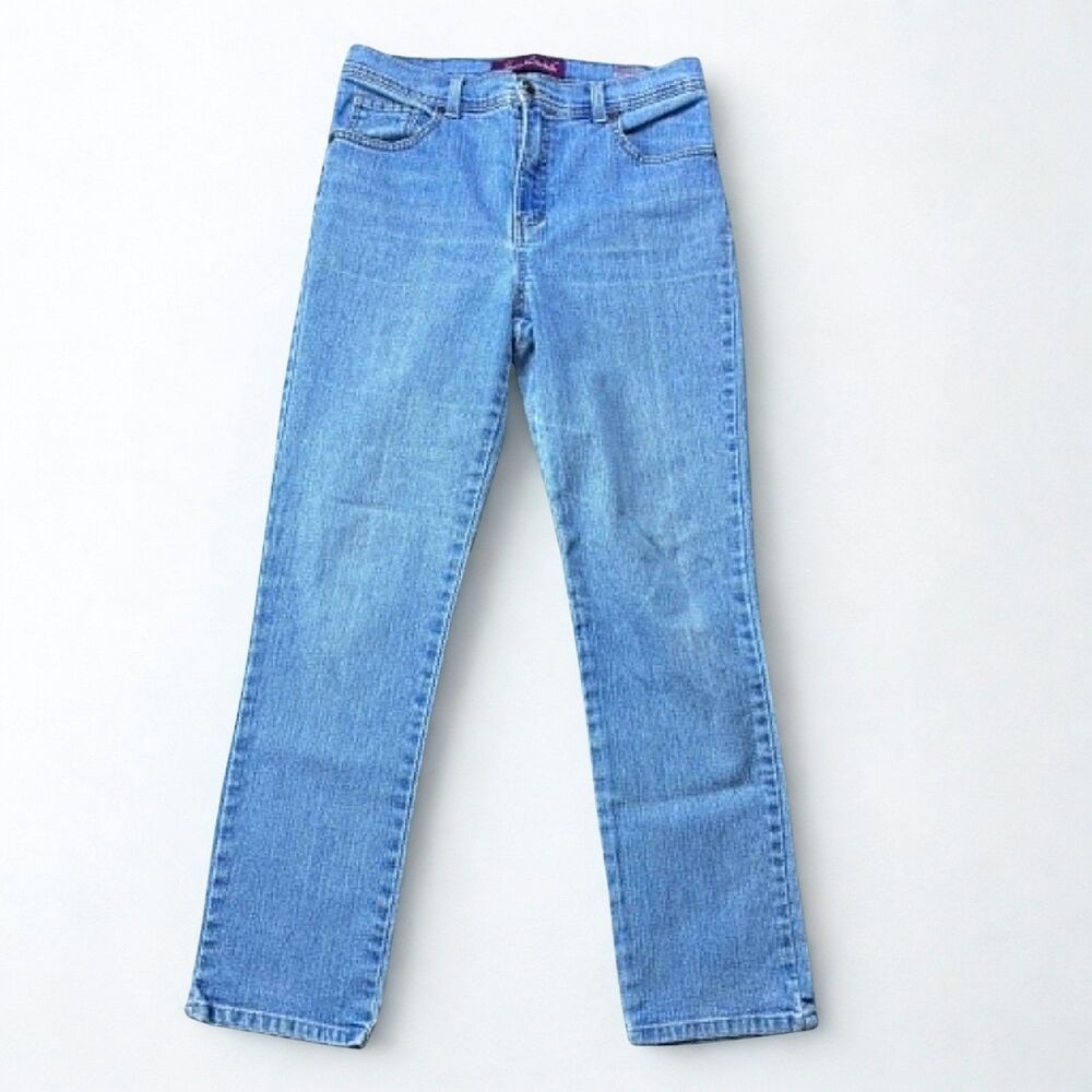 Gloria Vanderbilt Amanda Jeans Womens 10 Light Wash Stretch Tapered Petite